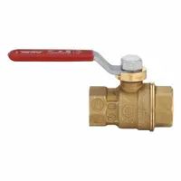 This brass ball valve features a full port design for minimal pressure drop, with straight FIP x FIP connections and a lever handle. The forged brass stem provides reliable operation. Suitable for on/off flow control in plumbing, HVAC, and process piping systems