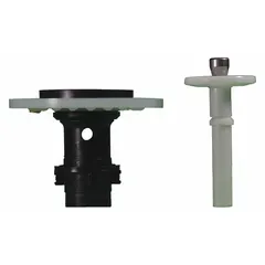 This plastic diaphragm assembly is a replacement part for flush valves in toilets, designed for 1.6 gpf systems. It includes a Drop-In Pin for installation and is compatible with the Hybrid Flush® series. Manufacturer part number DI-SRKH-T16.