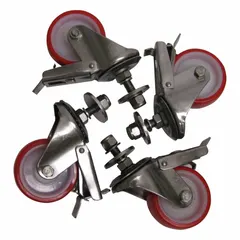 Set of four casters with an overall length of 4 1/4 inches, designed for use with compatible 700as model equipment. Suitable for adding mobility to carts, dollies, or light equipment in industrial or warehouse settings.