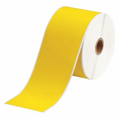 BRADY Wraparound Label: Polyvinyl Fluoride, Black on Yellow - Brady Continuous Label Rolls