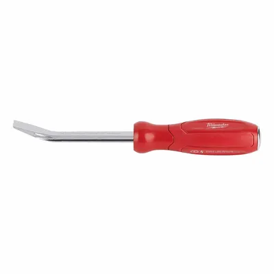 MILWAUKEE Pry Bar: Chisel End, 8 in Overall Lg, 1/4 in Bar Wd, 7/16 in End Wd, N No T No - Screwdriver-Handle Pry Bars
