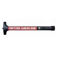 Rim-type exit device with touchbar style, constructed of aluminum. ADA compliant. Designed for doors up to 36 inches wide. Suitable for use in commercial and industrial facilities requiring reliable egress