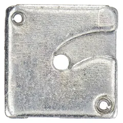 Steel hinged trapnut with galvanized silver finish. Thread size 1/4"-20, bolt size 1/4 in. Used for securing conduit or cable tray systems to threaded rods or bolts, allowing quick attachment without full disassembly.