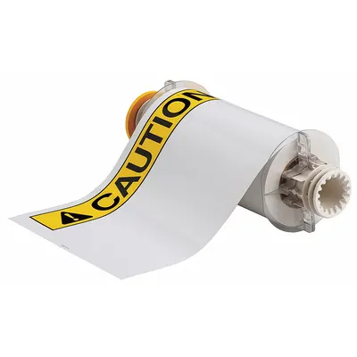 BRADY Pre-Cut Label Stock Roll: Caution, CAUTION Header, 7 in x 10 in, 10 in x 7 in - Brady Caution Precut Label Rolls