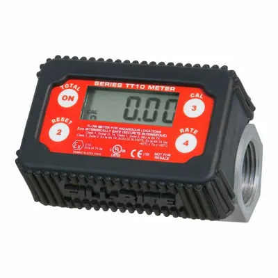 FILL-RITE Flowmeter: In-Line Digital Turbine Meter, Turbine, 1 in BSPP, 1 in Connection Size - Inline Turbine Totalizers for Fuels