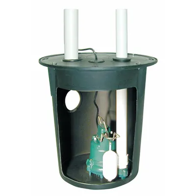 ZOELLER 900-0002 Sump Pump System with 9.7 gal Basin - Sump Pumps with Standard Basins