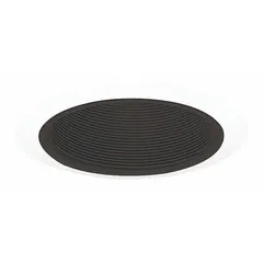 This housing trim ring is designed for 5-inch recessed down light installations in flat ceilings. Rated for 75 W, it features a white matte baffle finish with a black interior to reduce glare. Compatible with IC20LED housings.