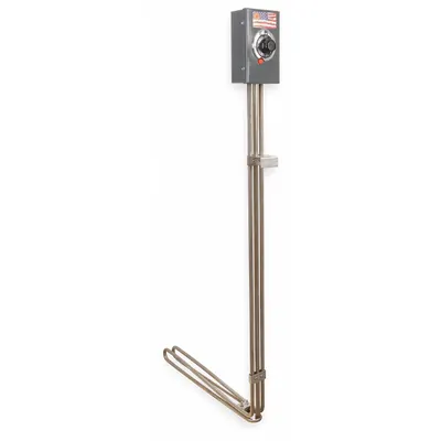TEMPCO Drum Immersion Heater: 230V AC, 4,000 W Watts, 60°F to 250°F, Stainless Steel - Drum Immersion Heaters