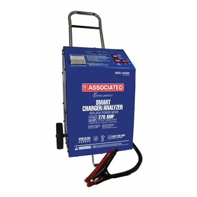 ASSOCIATED EQUIP Battery Charger and Starter: Boosting/Charging/Maintaining, Auto, Smart - Wheeled Battery Chargers