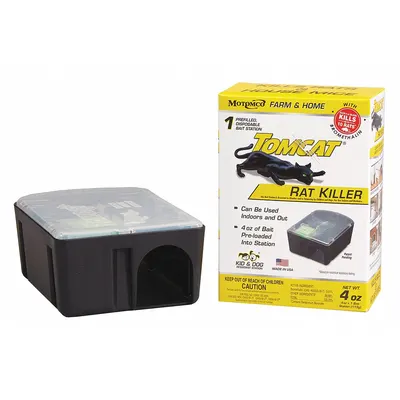 TOMCAT Rodent Station: Box Trap, Box, 4 oz Container Size, Bromethalin, Blocks - Rodent Bait Stations