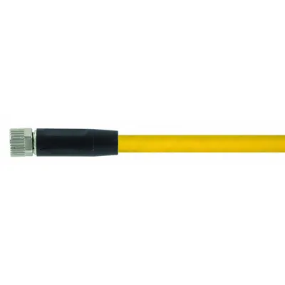 MURRELEKTRONIK Cordset: M8 Female Straight X Bare Wire, 4 Pins, Yellow, PVC, 5 m Cable Lg - Single-Ended Cordsets with PVC Jacket for Flexing Applications