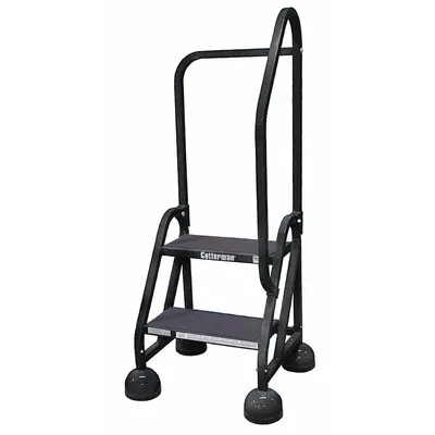 COTTERMAN Rolling Ladder: 1.5 ft Platform Ht, Partially Assembled, Steel - Steel Ultra-Stable Weight-Actuated Ladders