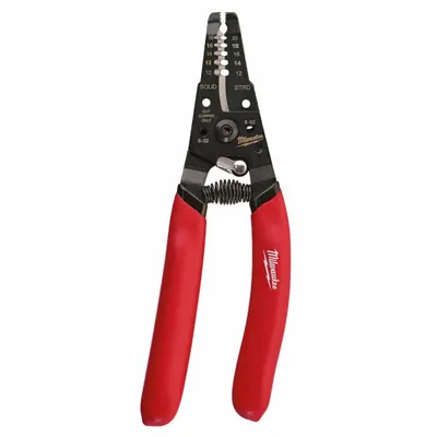 MILWAUKEE Wire Stripper: 18 AWG to 10 AWG, 7 1/8 in Overall Lg, Rounded Edge Blade - Multifunction Wire Strippers