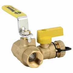 Brass T-pattern purge valve with full port ball and stainless steel lever handle. Rated for 600 psi maximum operating pressure. Includes adjustable packing glands. Used in industrial piping systems for draining, venting, or sampling fluids.