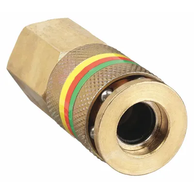 TRUFLATE Quick Connect Air Couplings: 1/4 in Body Size, 1/4 in Hose Fitting Size - Tru-Flate Automotive Brass Quick-Connect Air Coupling Bodies
