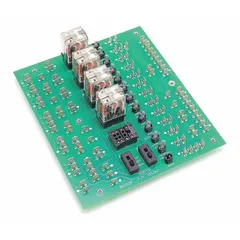 Hot surface ignition module for gas-fired heating equipment. Controls the ignition sequence by energizing a silicon carbide or nitride igniter and verifying flame presence via a flame-sensing rod. Used in unit heaters, rooftop units, and commercial furnaces.