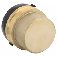 This SHARKBITE push-to-connect coupling is made of brass and designed for 2 3/8 in OD pipe. It allows tool-free installation to cap copper, CPVC, PEX, or HDPE tubing. Commonly used in plumbing, HVAC, and industrial systems for sealing pipe ends