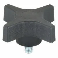 INNOVATIVE COMPONENTS Hand Knob: 4 Point, Plastic w/ Steel Thread, 5/16"-18 Thread, 2.46 in Dia (MPN GN5C05004P7--21)