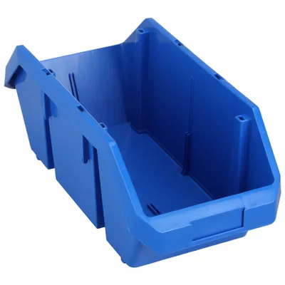 QUANTUM STORAGE SYSTEMS Cross-Stacking Bin: 8 3/8 in x 18 1/2 in x 7 in, Blue - Cross-Stacking Plastic Bins