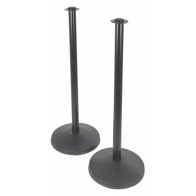 CONVENTIONAL POST PRIME Flat Top Rope Post: Flat, 34 1/2 in Post Ht, Black, Steel, Flat, 35 in or Less - Flat-Top Rope Barrier Receiver Posts