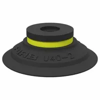PIAB Vacuum Pad: Plain Pad without Adapter, 15.75 mm Pad Dia, Nitrile/PVC, Black, 10.92 mm Pad Ht (MPN U40-2.30)