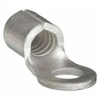 Ring Terminal: Bare, #6 Stud Size, 12 AWG to 10 AWG Wire Sizes, 600 V, Butted Barrel & Seam