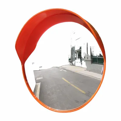 FRED SILVER Convex Mirror: Round, Convex Mirror, Polycarbonate, Polycarbonate, 33 in Dia - Round Convex Mirrors