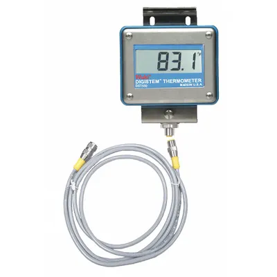 WAHL Digital Process Thermometer: -328°F to 1,472°F /-200°C to 800°C, 1/2 in Thread Size - Water-Resistant Panel Mount Digital Thermometers