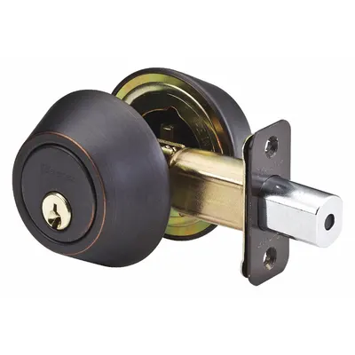 MASTER LOCK Deadbolt Lock: Cylindrical, 1 3/8 in Door Thick - Max - Standard Cylindrical Deadbolts