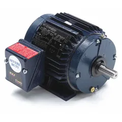 Totally enclosed non-ventilated (TENV) 2 hp AC motor with rigid base mount. Operates at 1740 RPM, 460V AC, 3.0 A full load current at 60 Hz. Suitable for industrial equipment such as conveyors, pumps, and fans in non-hazardous environments.