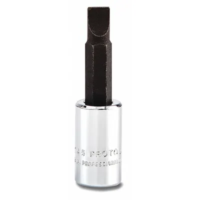 PROTO Socket Bit: 1/4 in Drive Size, Slotted Tip, 1/4 in Tip Size, 1 53/64 in Overall Lg - Slotted Bit Sockets