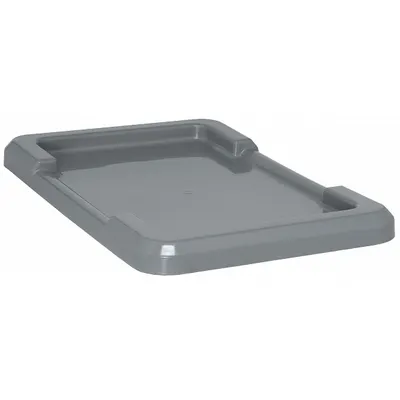 QUANTUM STORAGE SYSTEMS Lid: 25 1/8 in x 16 in, Gray, FDA Compliant, 11M649 - Lids for Cross-Stacking & Nesting Totes