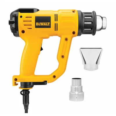 DEWALT Heat Gun Kit: Pistol-Grip, Surface Temp Control, 120V AC, Two-Prong - Surface Temperature Control Pistol-Grip Heat Guns