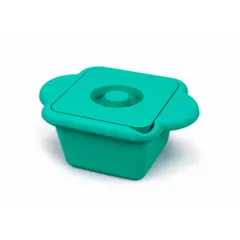 This rectangular ice bucket with lid is made of green polyurethane and has an overall height of 5 inches. It is designed for holding ice to cool samples, reagents, or equipment in laboratory and industrial settings. The lid helps maintain temperature and reduce condensation.