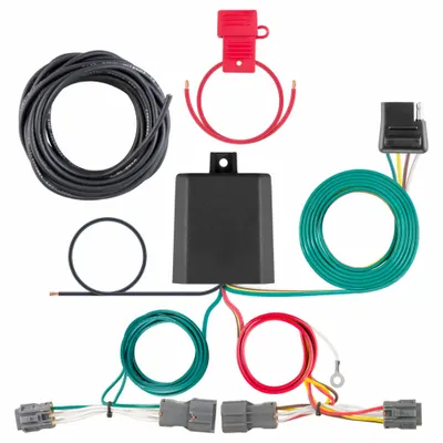 CURT Automotive Electrical Plug: 4-Way Flat, IP67, Black, Powder Coated (MPN 56348) - Fleet and Vehicle Maintenance