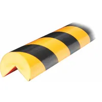 Corner Guard: Polyurethane Foam, Round Shape, 39 in Overall Lg, 2 in Overall Thick, Black/Yellow (MPN 60-6854)