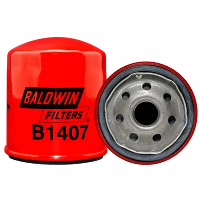 BALDWIN FILTERS Oil Filter: B1407, 3/4"-16 Thread Size, 3 1/2 in Overall Ht - Spin-On Oil Filters