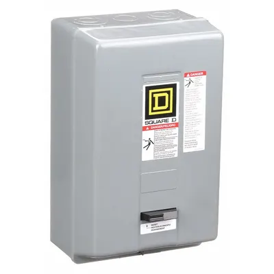 SQUARE D Magnetic Motor Starter: Non-Reversing, 3 Poles, NEMA Size 2, 45 A - Enclosed Non-Reversing Starters with Thermal Overloads