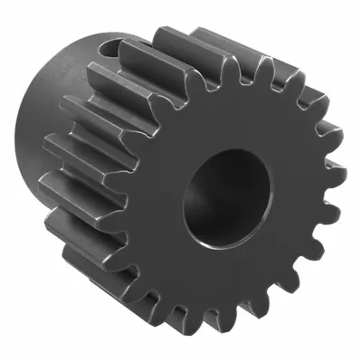 KHK GEARS Spur Gear: Module m 0.8, 20 Teeth, 6 mm Bore Dia, Black Oxide Coated Carbon Steel - Metric Spur Gears with Standard Hub