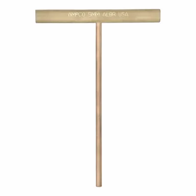 AMPCO Hex Key: 0 Ball Ends, 5 mm Tip Size, Metric, Short, Beryllium Copper, Unfinished - Non-Sparking Hex Keys