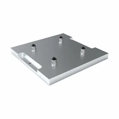VEKTEK Fixture Plates: Steel, Rectangular, 38.8 lb Wt, 300 mm W x 300 mm L x 47.4 mm H - Zero Point System Fixture Plates