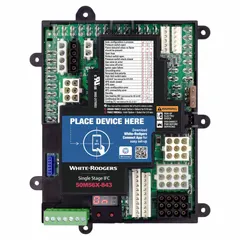 Universal integrated furnace control board for blower control. Operates on 25V AC. Designed as a replacement for American Standard OEM models. Suitable for service and retrofit applications in forced-air heating systems.