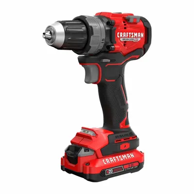 CRAFTSMAN Drill-Driver Kit: 20V MAX*, 1/2 in Chuck, 2,000 RPM Max., Brushless - Craftsman Cordless Pistol-Grip Drills