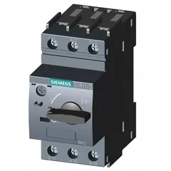 Non-reversing manual motor starter with integrated thermal overload protection. Three-pole unit rated 0.5 A, maximum 690V AC, in frame size S00. Includes a selector switch for manual control. No separate thermal overload relay required.