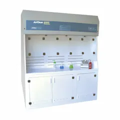 This light duty ductless fume hood from AIRCLEAN SYSTEMS is fully assembled and includes a blower, base/stand, and work surface. It provides operator protection from fumes, vapors, and particulates without external ductwork. Suitable for laboratory, research, education, and light manufacturing applications.