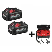 MILWAUKEE Shop Vacuum Kit: 2 gal Tank Size, Plastic, 1 1/4 in Vacuum Hose Dia, 6 ft Hose Lg, Wet/Dry (MPN 48-11-1862, 0880-20)