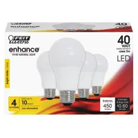 FEIT ELECTRIC Compact LED Bulb: Medium Screw (E26), LED, (A) Classic, A19, 5 W Watt, 3000K, Frosted (MPN OM40/930CA10K/4)