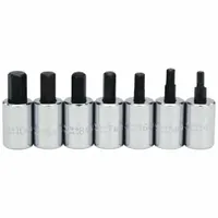 PROTO Socket Bit Set: 1 - 25 Pieces, 3/8 in Drive Size, 7 Pieces, 4 mm to 10 mm Tip Size Range (MPN J4990-MST)