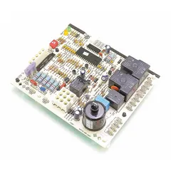 Ignition module for gas-fired heating equipment. Controls the ignition sequence in unit heaters and furnaces to enable burner operation. Used as a replacement component in HVACR systems.