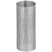 This replacement Y strainer screen is constructed from 304 stainless steel with a perforated design. It has a screen size of 0.0625 inches and a length of 4.42 inches. Used in industrial piping systems to filter debris from liquids or gases, protecting downstream equipment such as pumps and valves